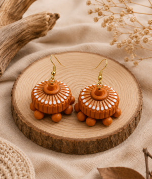 Amber Dome Handcrafted Terracotta Hanging Jhumka Jewellery