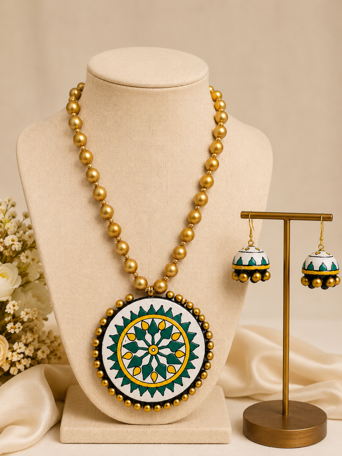 White Terracotta Jewellery Set