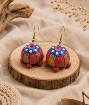 Azure Terracotta Jhumka Hanging Jewellery