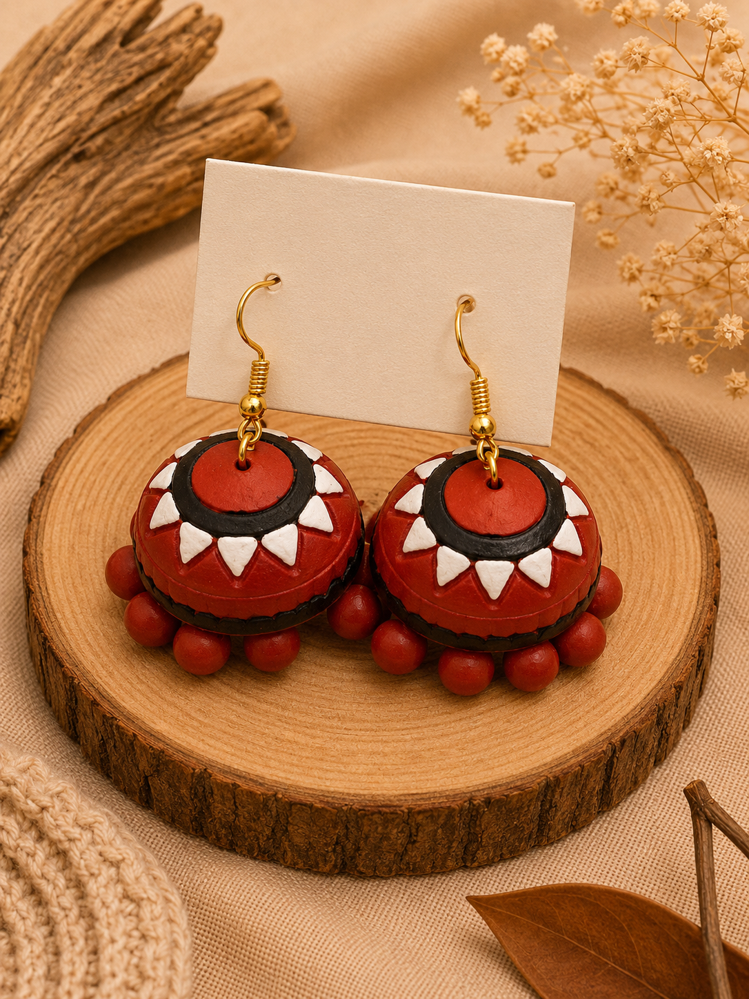 Terracotta Hanging Jhumka Jewellery