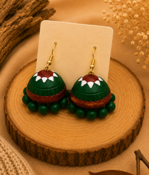 Forest Dome Handcrafted Terracotta Jhumka Hanging Jewellery