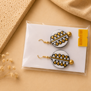 Handcrafted ivory leaf terracotta jewellery 