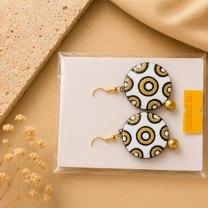 Handcrafted ivory spiral-inspired terracotta jewellery set with matching earrings for festive and traditional wear.