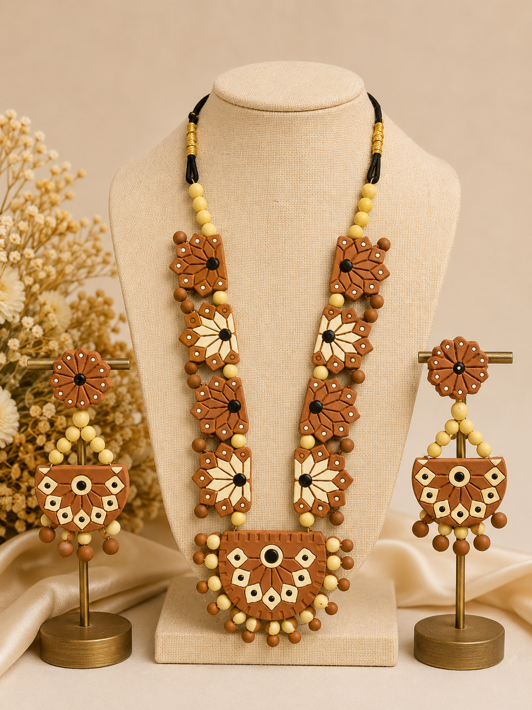 organic terracotta jewellery set