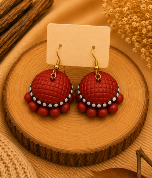Ruby Dome Handmade Terracotta Hanging Jhumka