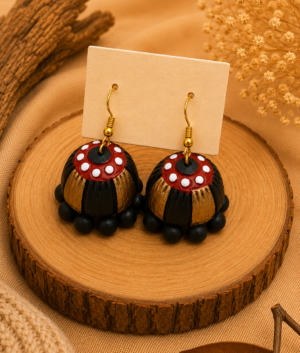 Ruby Royal Handmade Terracotta Hanging Jhumka