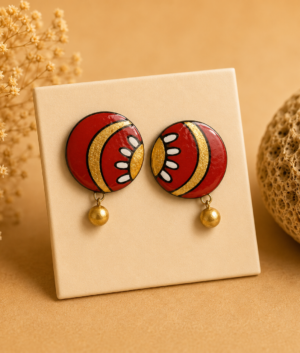 scarlet terracotta jewellery studs