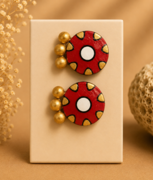 scarlet terracotta jewellery studs