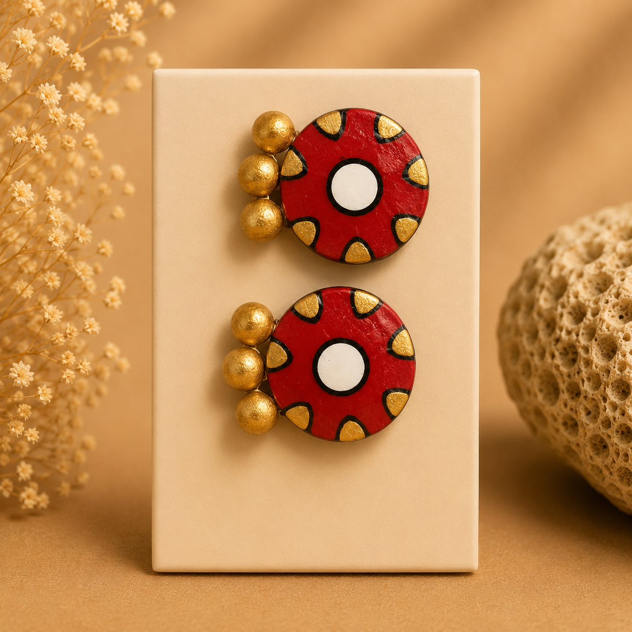 scarlet terracotta jewellery studs