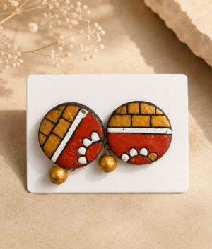 Terracotta Pop Handcrafted Contemporary Jewellery Studs Set