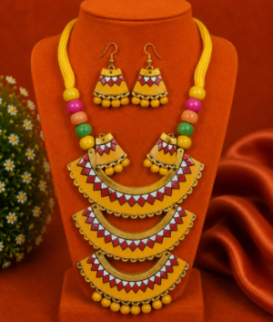 Yellow terracotta jewellery set