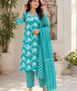 Ocean-green-pure-cotton-suit